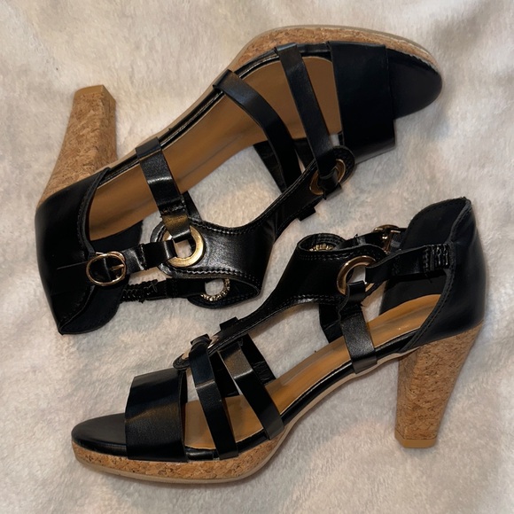 Shoes - Black Strappy High Heel Sandals